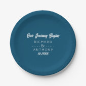 Gewoon moderne, trendy bruiloft papieren bordje (Voorkant)