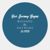 Gewoon moderne, trendy bruiloft ronde sticker (Voorkant)