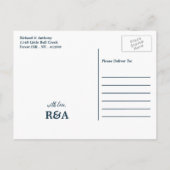 Gewoon moderne, trendy bruiloft Save the Date Aankondigingskaart (Achterkant)