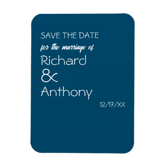 Gewoon moderne, trendy bruiloft Save the Date Magneet (Verticaal)
