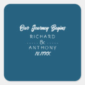 Gewoon moderne, trendy bruiloft vierkante sticker (Voorkant)