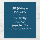 Gewoon moderne, trendy bruiloft wijn etiket (Enkel label)
