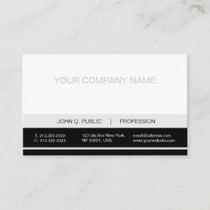 Gewoon moderne, zwarte, witte, grijze matte visitekaartje