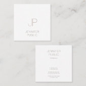 Gewoon Monogram elegant modern professioneel ontwe Vierkante Visitekaartje (Voorkant / Achterkant)