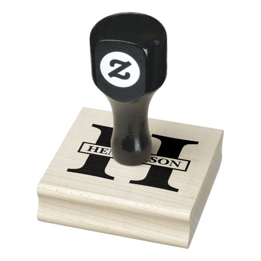 Gewoon monogram naam rubberstempel (Stempel)