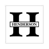 Gewoon monogram naam rubberstempel (Afrduk)