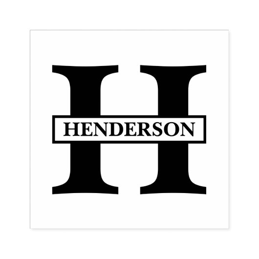 Gewoon monogram naam rubberstempel (Afrduk)