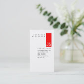 Gewoon Monogram rood Verticaal Schoon Visitekaartj Visitekaartje (Staand voorkant)