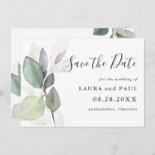 Gewoon mooi botanisch groen sparen de datum save the date (Voorkant / Achterkant)