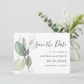 Gewoon mooi botanisch groen sparen de datum save the date (Staand voorkant)