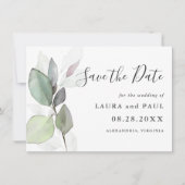 Gewoon mooi botanisch groen sparen de datum save the date (Voorkant)