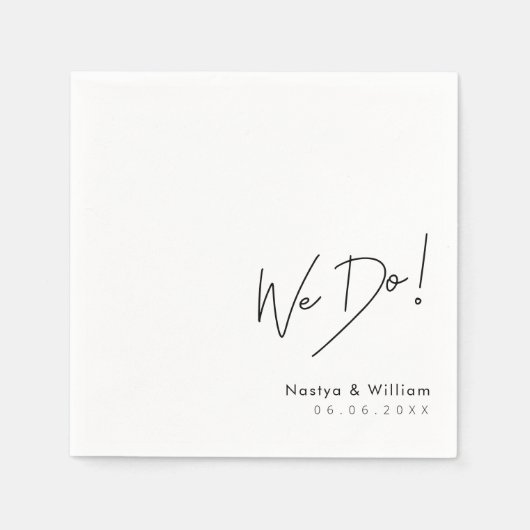 Gewoon mooi: met de hand geschreven 'we doen' brui servet (Voorkant)