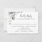 Gewoon mooie bruiloft RSVP met maaltijd keuzes (Voorkant)