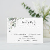 Gewoon mooie bruiloft RSVP met maaltijd keuzes (Staand voorkant)