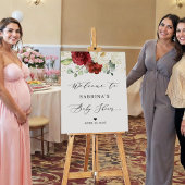 Gewoon mooie rode, platte Baby showers bordjes Poster