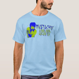 Gewoon Mustachin rond T-shirt