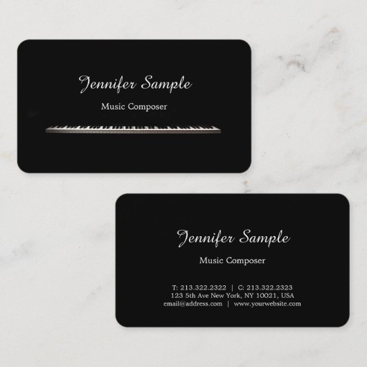 Gewoon muziekcomponistLeraar Professional Elegant Visitekaartje (Voorkant / Achterkant)