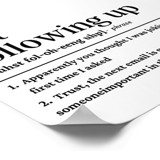 Gewoon naar de grappige definitie kijken poster (Hoek)