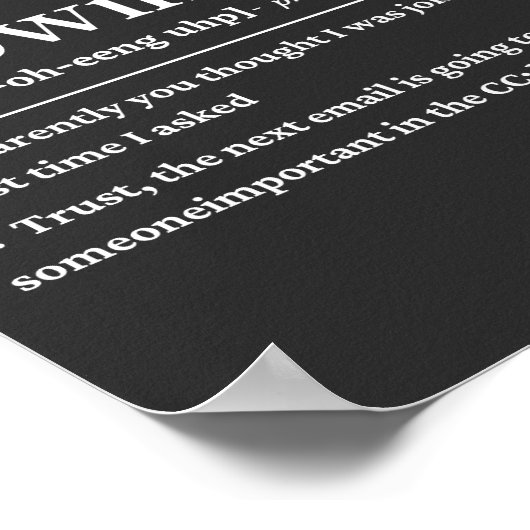 Gewoon naar de grappige definitie kijken poster (Hoek)