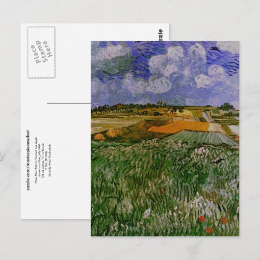 Gewoon nabij Auvers, Van Gogh Fine Art Briefkaart (Voorkant / Achterkant)