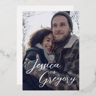 Gewoon namen Bewaar de datum Folie Uitnodiging