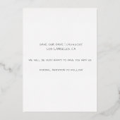 Gewoon namen Bewaar de datum Folie Uitnodiging (Achterkant)