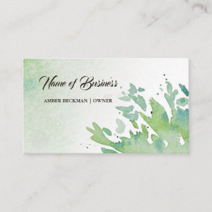 Gewoon Natuur Greenery Abstracte Waterverf Splash Visitekaartje