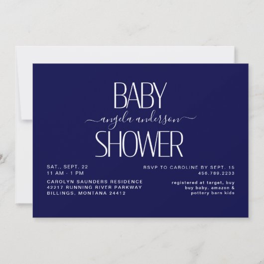 Gewoon Navy Baby shower Kaart (Voorkant)