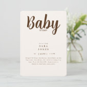 Gewoon Neutral Cream & Brown Baby shower Kaart (Staand voorkant)