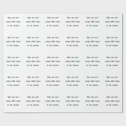 Gewoon niet genoeg middenvingers cadeaupapier (Vlak)