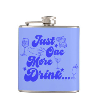 Gewoon Nog Eén Drankje Grappige Retro Tekst Heupfles