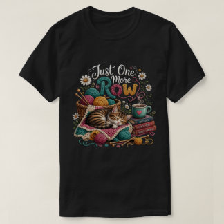 Gewoon nog één rij breiende kat – knus garen & han t-shirt
