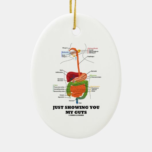 Gewoon om je mijn ingewanden te tonen (Humor van h Keramisch Ornament (Achterkant)