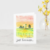 Gewoon omdat, als ik aan je denk, landschapskunst kaart (Gele Bloem)
