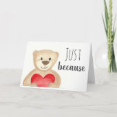 "Gewoon omdat" Big Beer Hug Waterverf Kaart (Voorkant)