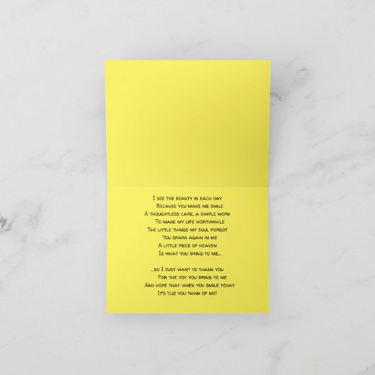 Gewoon omdat, Denkend aan jou, Glimlach vandaag, k Kaart (Binnen)