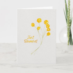 Gewoon Omdat Geel Billy Buttons Aquarel Kaart