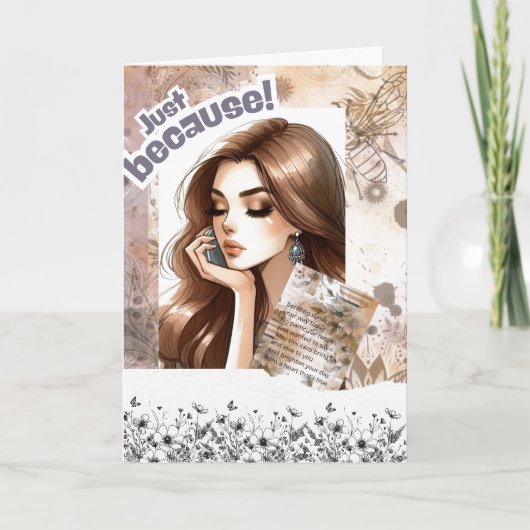 Gewoon omdat het aanmoediging Wenskaart Bedankkaart (Voorkant)