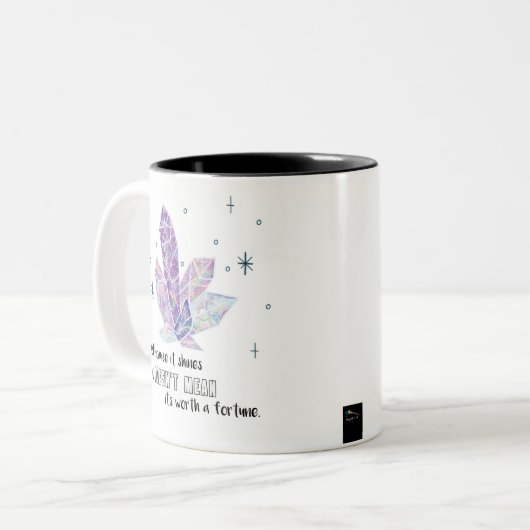 Gewoon omdat het schijnt... tweekleurige koffiemok (Voorkant links)