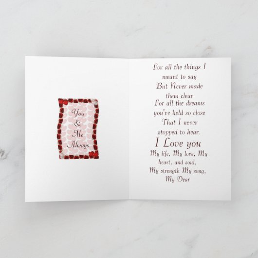 Gewoon omdat ik van je hou kaart (Binnen)