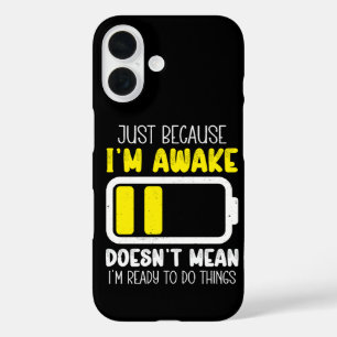Gewoon Omdat Ik Wakker Ben Funny Moe Vintage Retro iPhone 16 Hoesje