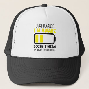 Gewoon omdat ik wakker ben Grappige vermoeide ret Trucker Pet