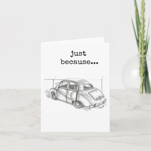 Gewoon omdat Kaart, aan jou denkend, Antiek auto Kaart (Voorkant)