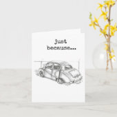 Gewoon omdat Kaart, aan jou denkend, Antiek auto Kaart (Gele Bloem)