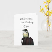 Gewoon omdat Kaart, acryl specht art print Kaart (Gele Bloem)