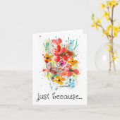 Gewoon omdat Kaart,  bloemenschilderij Print Kaart (Gele Bloem)