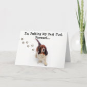 "Gewoon omdat" Kaart met Basset Hound & "Paw Print (Voorkant)