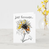 Gewoon omdat Kaart, volkskunst zonnebloemprint Kaart (Gele Bloem)