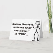 "GEWOON ONDRAAGLIJK" VERTREKKEN / IK ZAL JE MISSEN KAART (Voorkant)