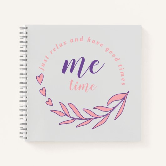 Gewoon ontspannen en een goede me-time cirkel cita notitieboek (Voorkant)